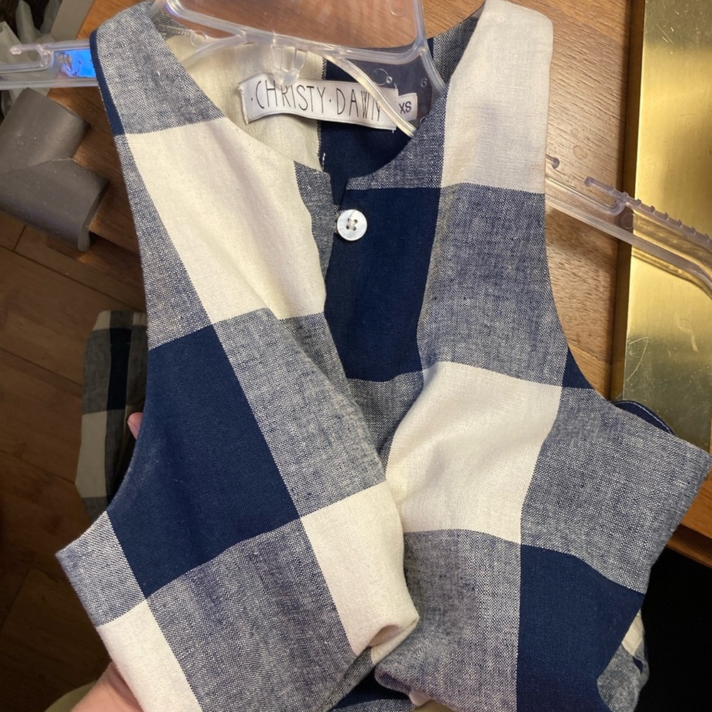 Christy Dawn Blue and White Gingham Halter Sundress - Picture 13 of 16
